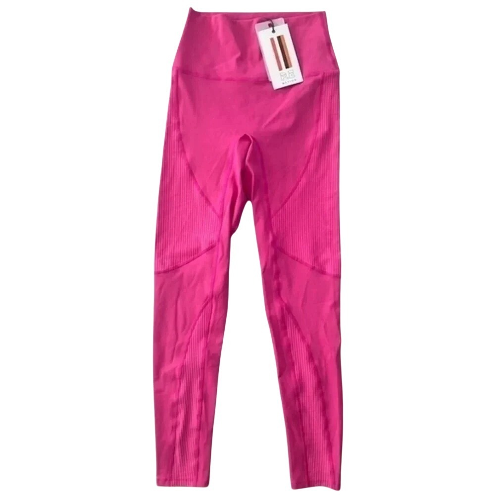 PE Nation Free Play Legging Raspberry Rose Pink Ribbed High Rise size Small NWT!